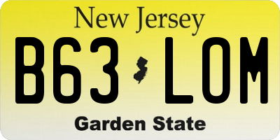 NJ license plate B63LOM