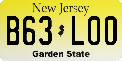 NJ license plate B63LOO