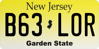 NJ license plate B63LOR