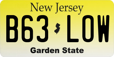 NJ license plate B63LOW