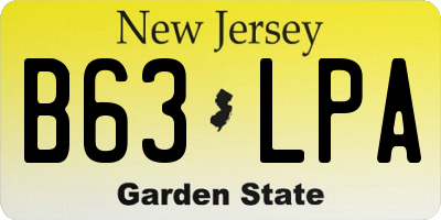 NJ license plate B63LPA