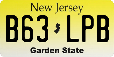 NJ license plate B63LPB