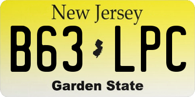 NJ license plate B63LPC