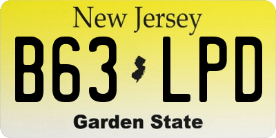 NJ license plate B63LPD