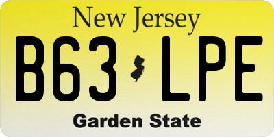 NJ license plate B63LPE
