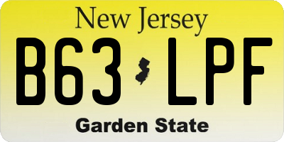 NJ license plate B63LPF