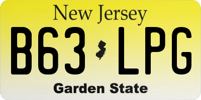 NJ license plate B63LPG