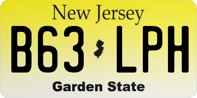 NJ license plate B63LPH