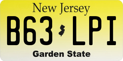 NJ license plate B63LPI