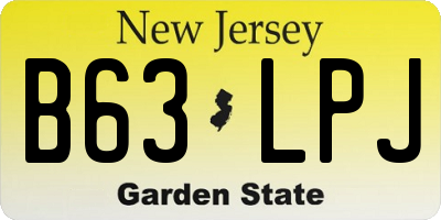 NJ license plate B63LPJ