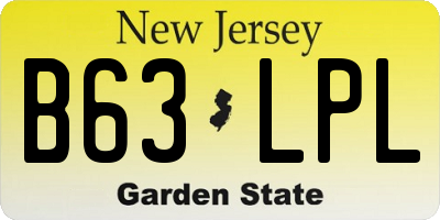 NJ license plate B63LPL