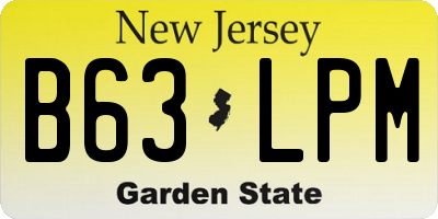 NJ license plate B63LPM