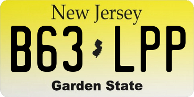 NJ license plate B63LPP