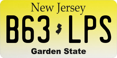 NJ license plate B63LPS