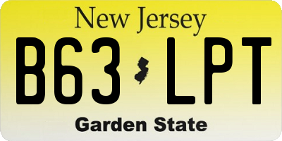 NJ license plate B63LPT