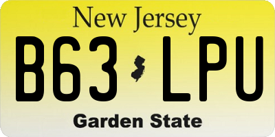 NJ license plate B63LPU