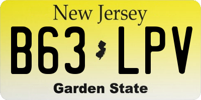 NJ license plate B63LPV