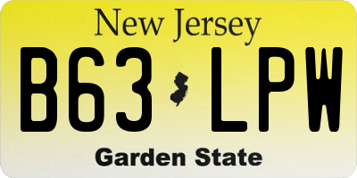 NJ license plate B63LPW