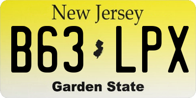NJ license plate B63LPX