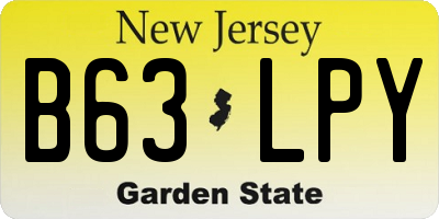 NJ license plate B63LPY