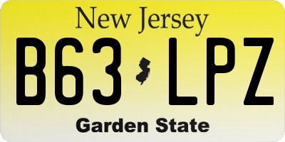 NJ license plate B63LPZ