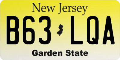 NJ license plate B63LQA