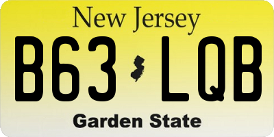 NJ license plate B63LQB