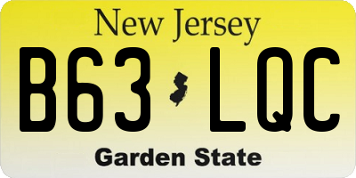 NJ license plate B63LQC