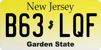 NJ license plate B63LQF
