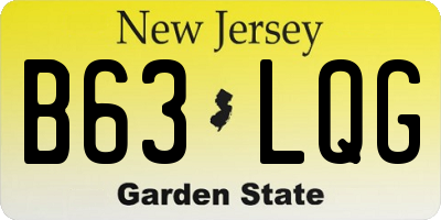 NJ license plate B63LQG