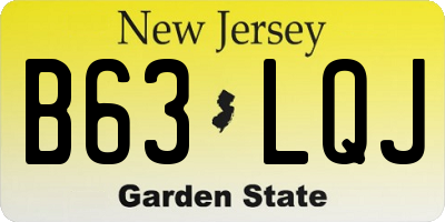 NJ license plate B63LQJ