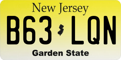 NJ license plate B63LQN