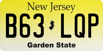 NJ license plate B63LQP
