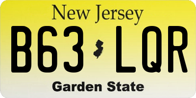 NJ license plate B63LQR