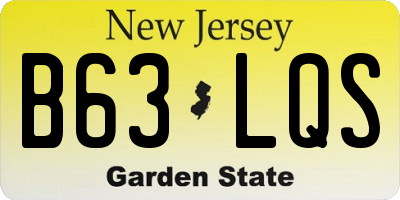 NJ license plate B63LQS