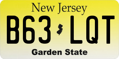 NJ license plate B63LQT