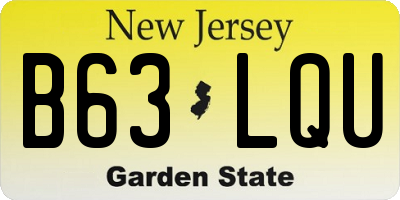 NJ license plate B63LQU
