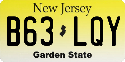 NJ license plate B63LQY
