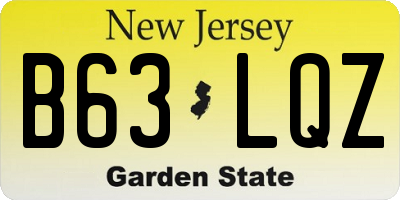 NJ license plate B63LQZ
