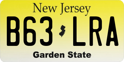 NJ license plate B63LRA