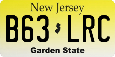 NJ license plate B63LRC