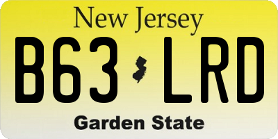 NJ license plate B63LRD