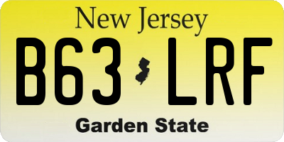 NJ license plate B63LRF