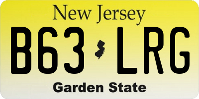 NJ license plate B63LRG