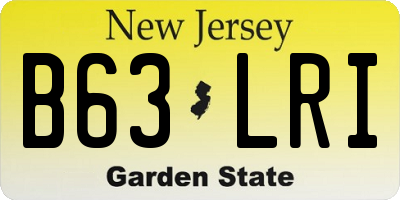 NJ license plate B63LRI