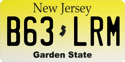 NJ license plate B63LRM