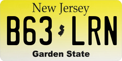 NJ license plate B63LRN