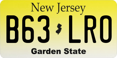 NJ license plate B63LRO