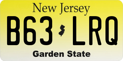 NJ license plate B63LRQ