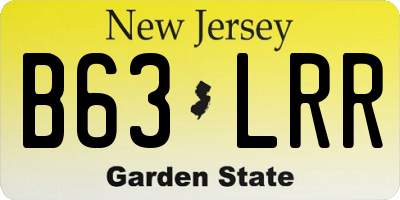 NJ license plate B63LRR